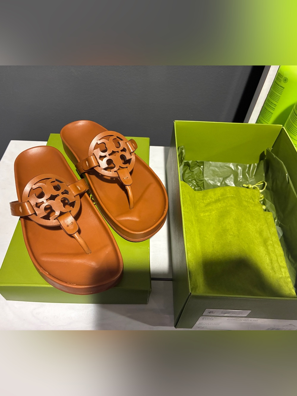 Women's Tory Burch Miller Cloud Sandal Bourbon Miele Size 7.5